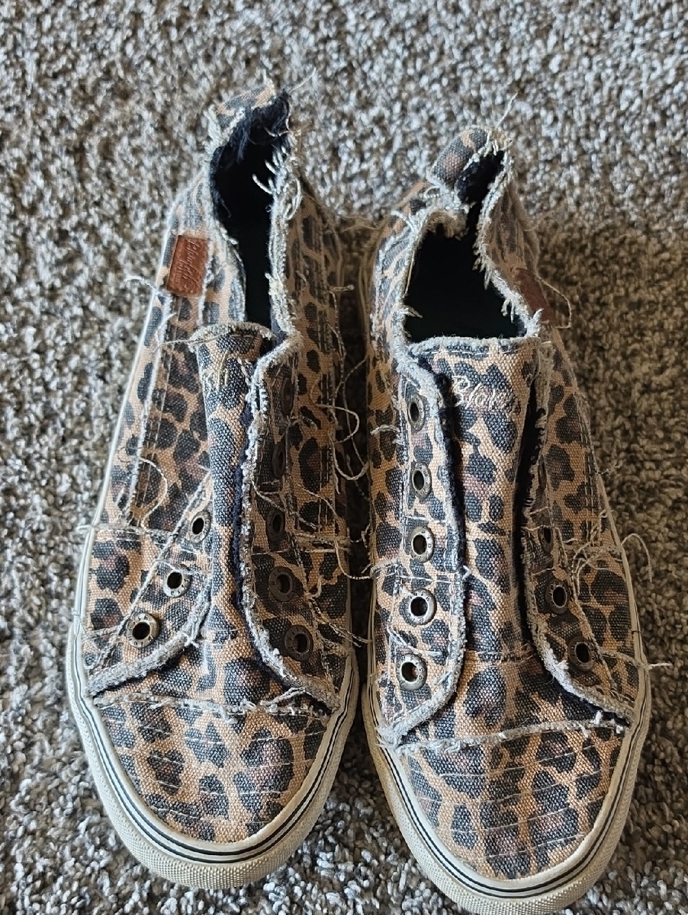 Blowfish Leopard Print Slip-On Canvas Sneakers - Tan Brown